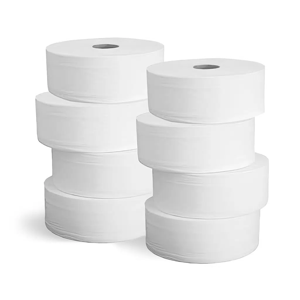 Papel higiênico rolão branco desenrolado
