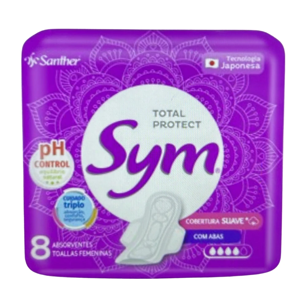 Castro Naves - ABSORVENTE SYM COB. SUAVE C/ABAS PT/8 - 10222 01