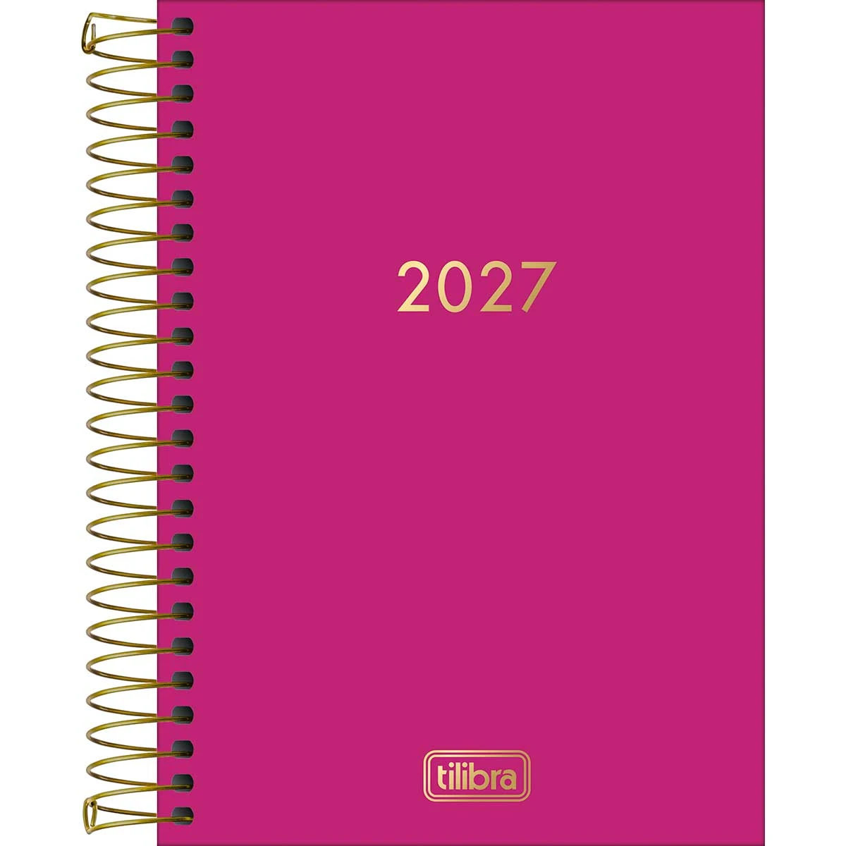 Imagem - Agenda Diária 2027 Napoli Espiralada cor Rosa Modelo 5 129x187mm com Picote, Papel Especial e Hot Stamping - Tilibra