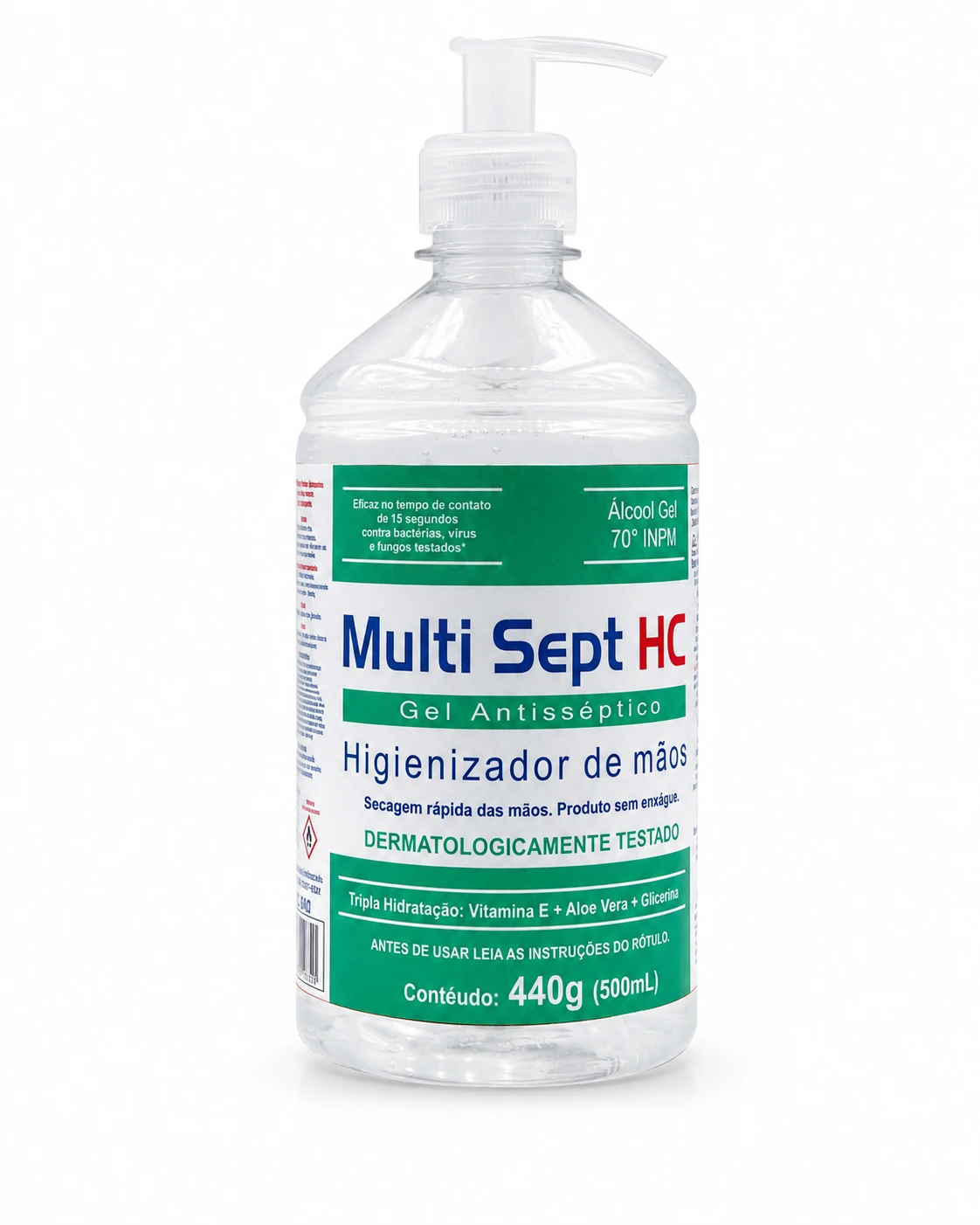 Castro Naves - ALCOOL 70% GEL MULTISEPT 500ML VALV. PUMP - 10310 01