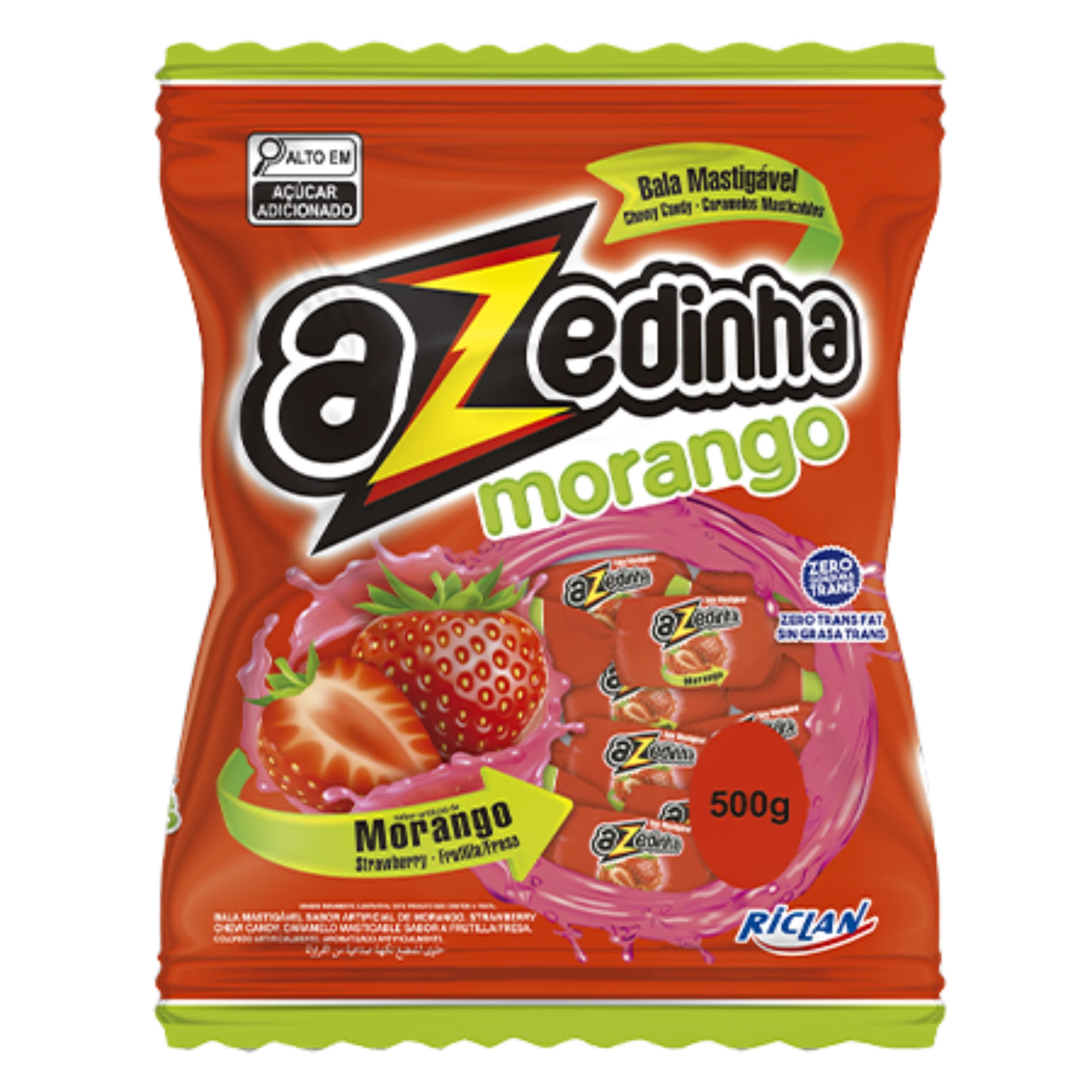 Castro Naves - BALA MASTIGAVEL AZEDINHA MORANGO 500G - 9635 01