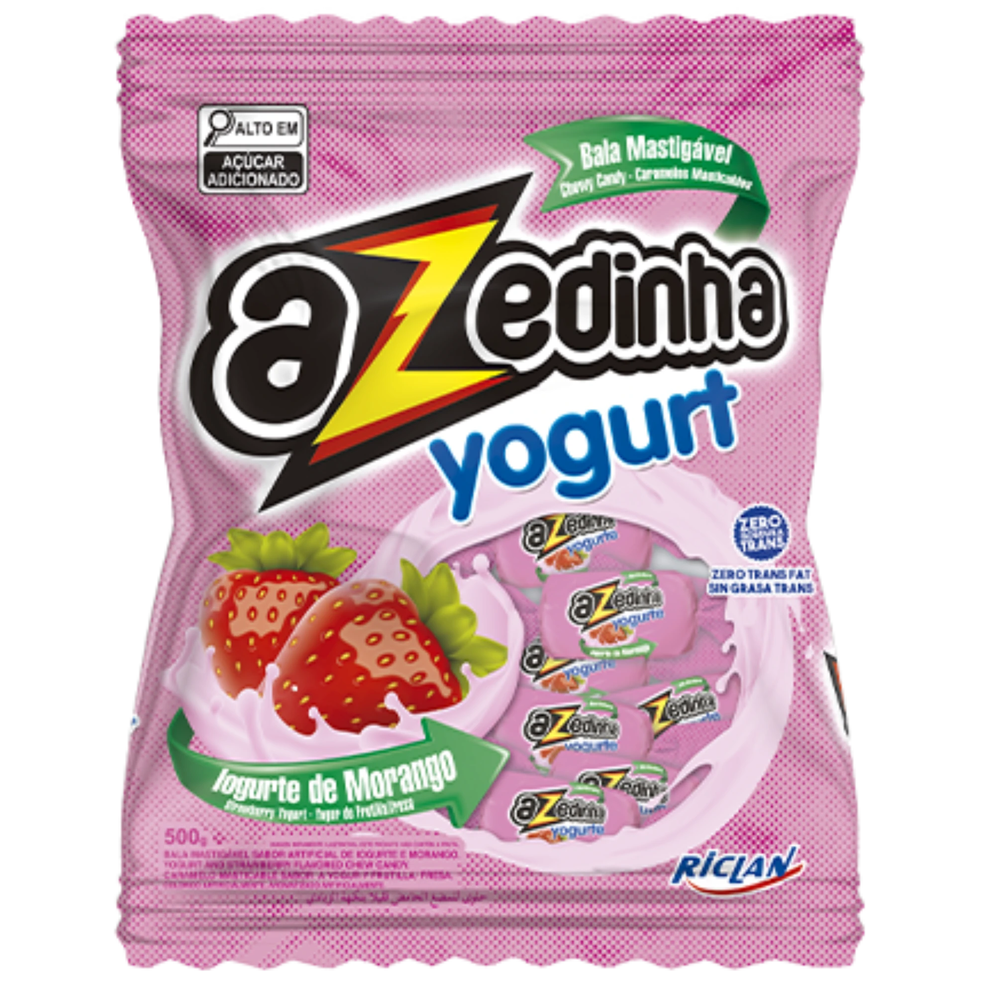 Castro Naves - BALA MASTIGAVEL AZEDINHA YOGURTE MORANGO 500G - 9951 01