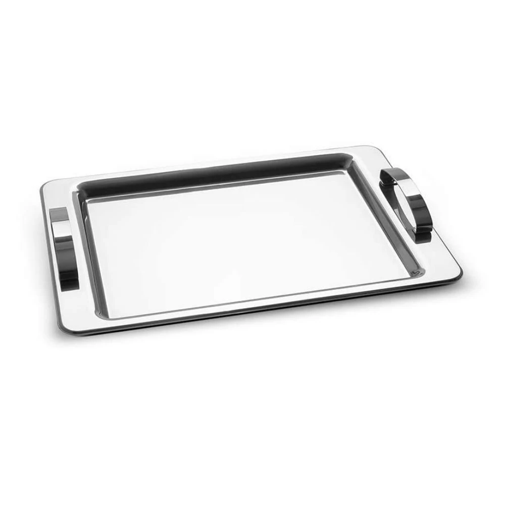 Bandeja Inox com Alça Atina 28x40cm