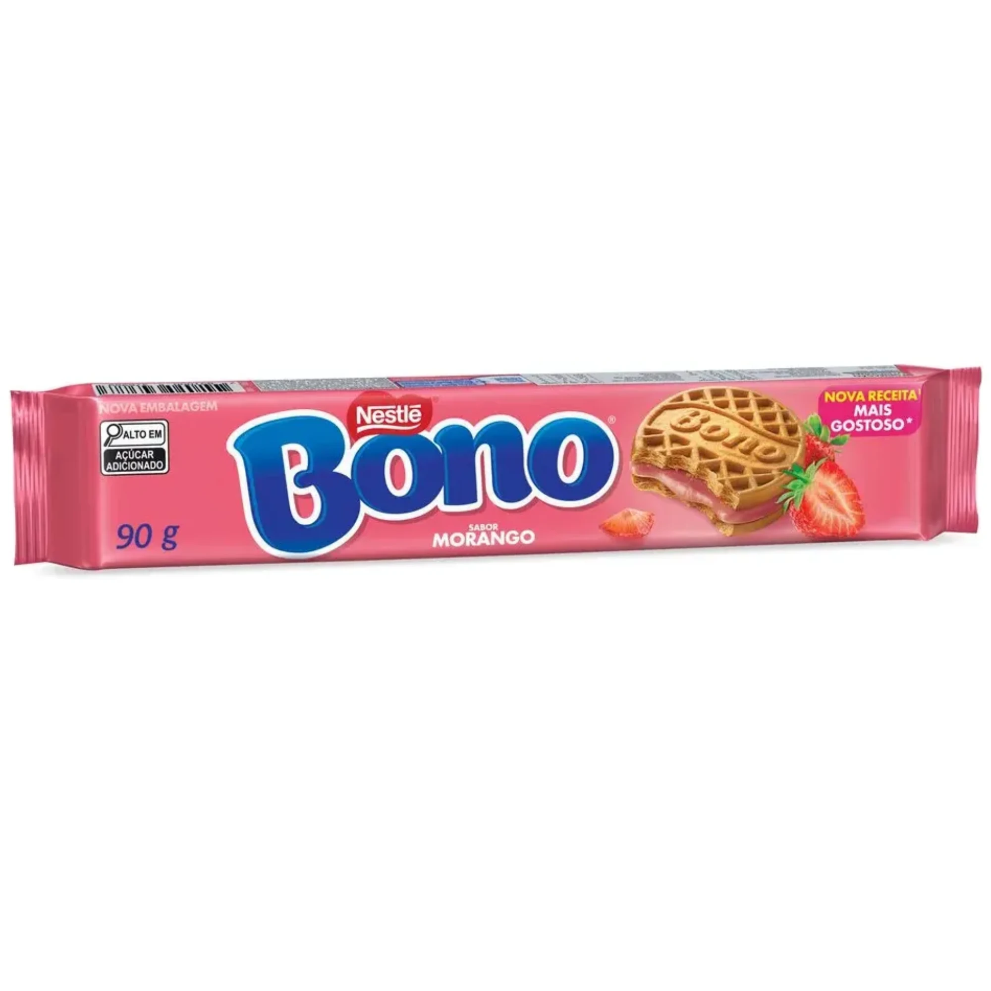 Biscoito Recheado Bonno Morango 90g Nestle | Castro Naves
