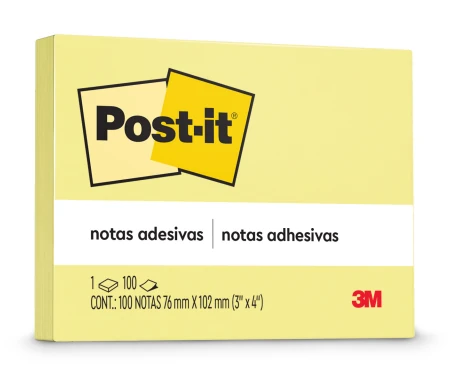 Castro Naves - BLOCO ADESIVO 76X102 AM 100F POST-IT - 32532 01