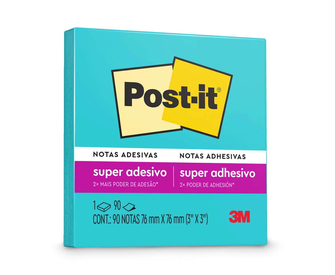 Castro Naves - BLOCO ADESIVO 76X76 AZ ELECTRIC 90F  POST-IT - 8450 01