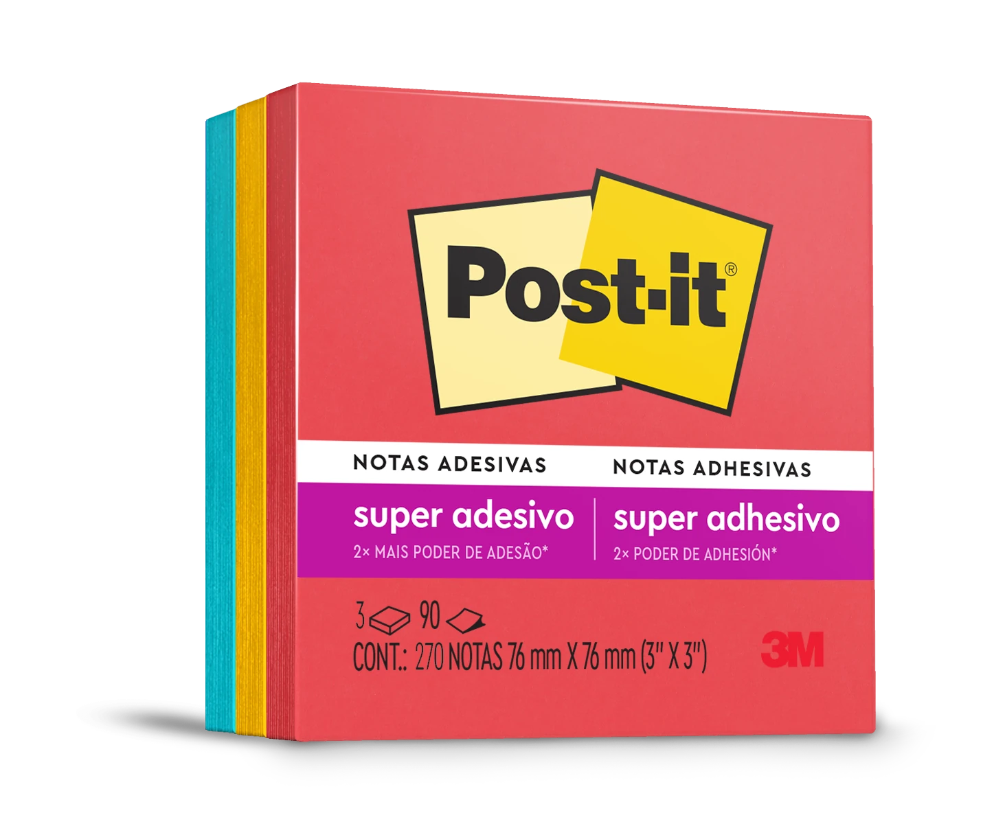 Castro Naves - BLOCO ADESIVO 76X76 DIVERSAO 270F POST-IT - 14060 01