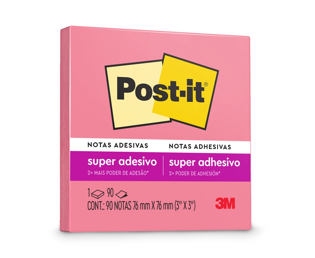 Castro Naves - BLOCO ADESIVO 76X76 PINK 90F POST-IT - 8452 01