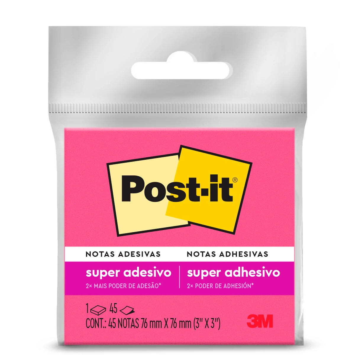 Imagem - Bloco de Notas Super Adesivas Post-it Rosa 76x76mm 45 Folhas