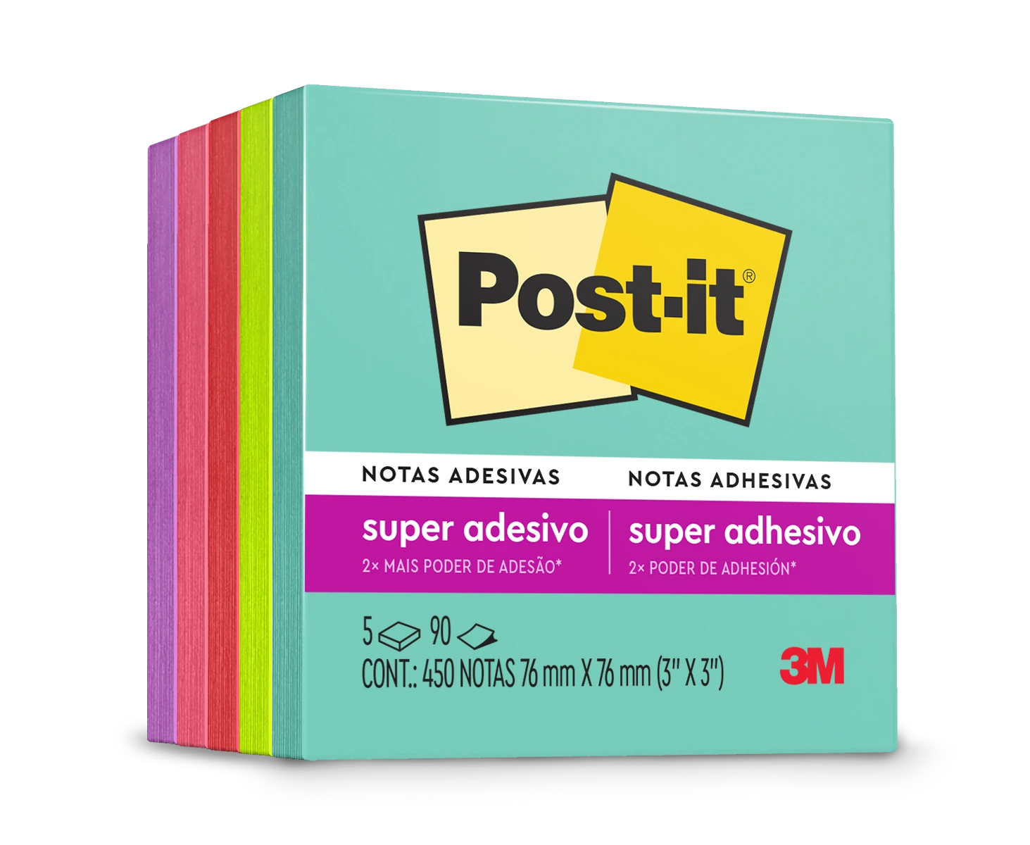 Castro Naves - BLOCO ADESIVO 76X76 SUPERNOVA 450F POST-IT - 8457 01