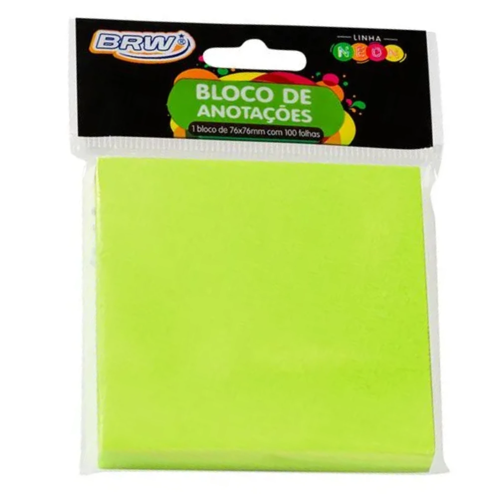 Castro Naves - BLOCO ADESIVO 76X76 VD NEON 100F BRW - 9128 01