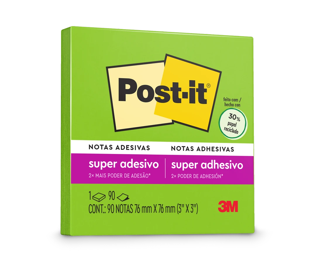Castro Naves - BLOCO ADESIVO 76X76 VERDE LIMEADE 90F POST-IT - 8453 01