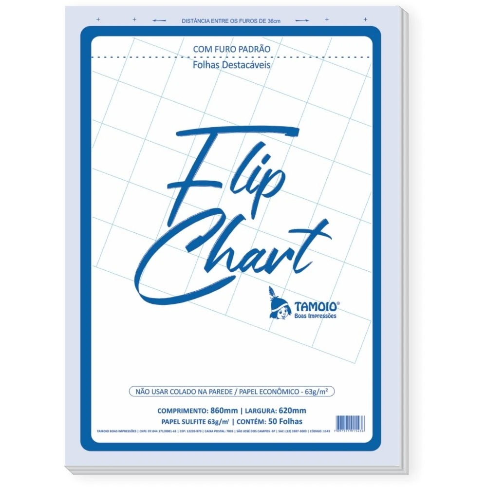 Castro Naves - BLOCO FLIPCHART 62X86CM 63G 50FL C/SERRILHA - 16058 01
