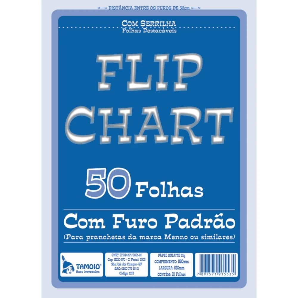 Castro Naves - BLOCO FLIPCHART 62X86CM 75G 50FL C/SERRILHA  - 16059 01