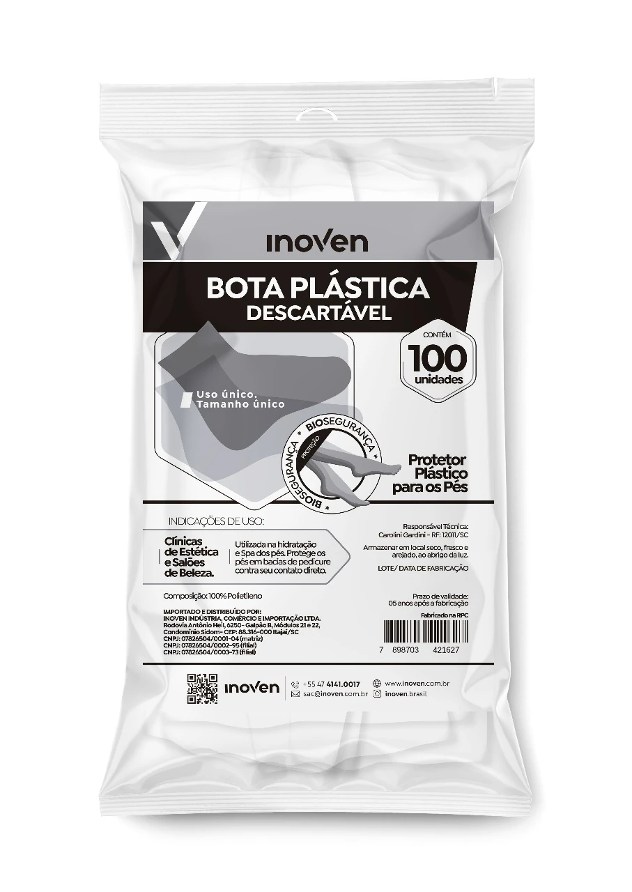 Imagem - Bota Plástica Descartável Transparente c/100
