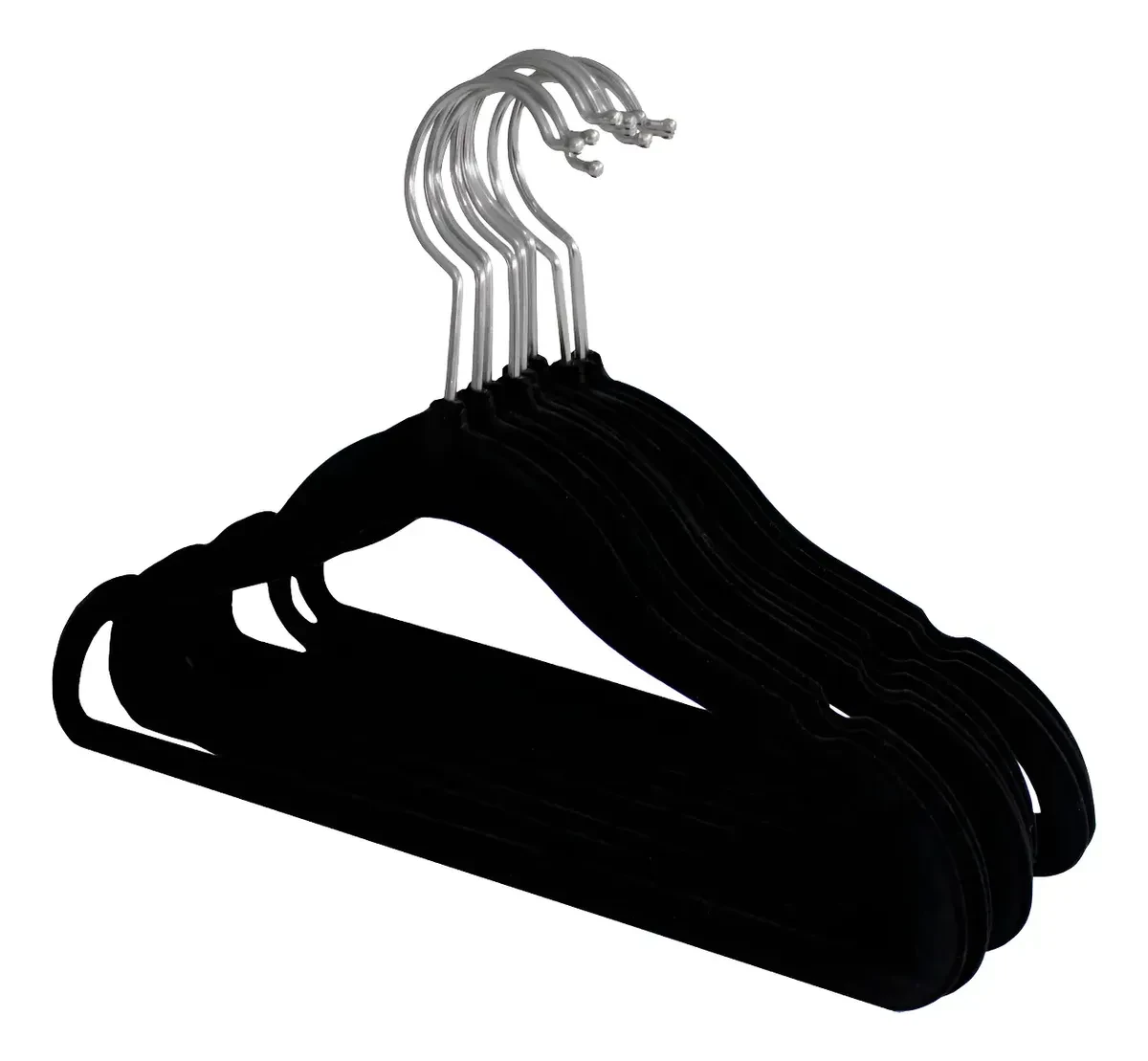 Imagem - Cabide de Veludo Infantil Kids cor Preto 30cm Pct/ 10
