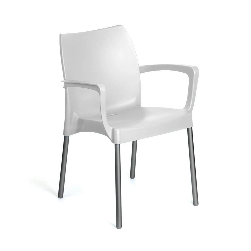 Castro Naves - CADEIRA PLASTICA SEC LINE BRANCA COM BRACOS - 8872 01