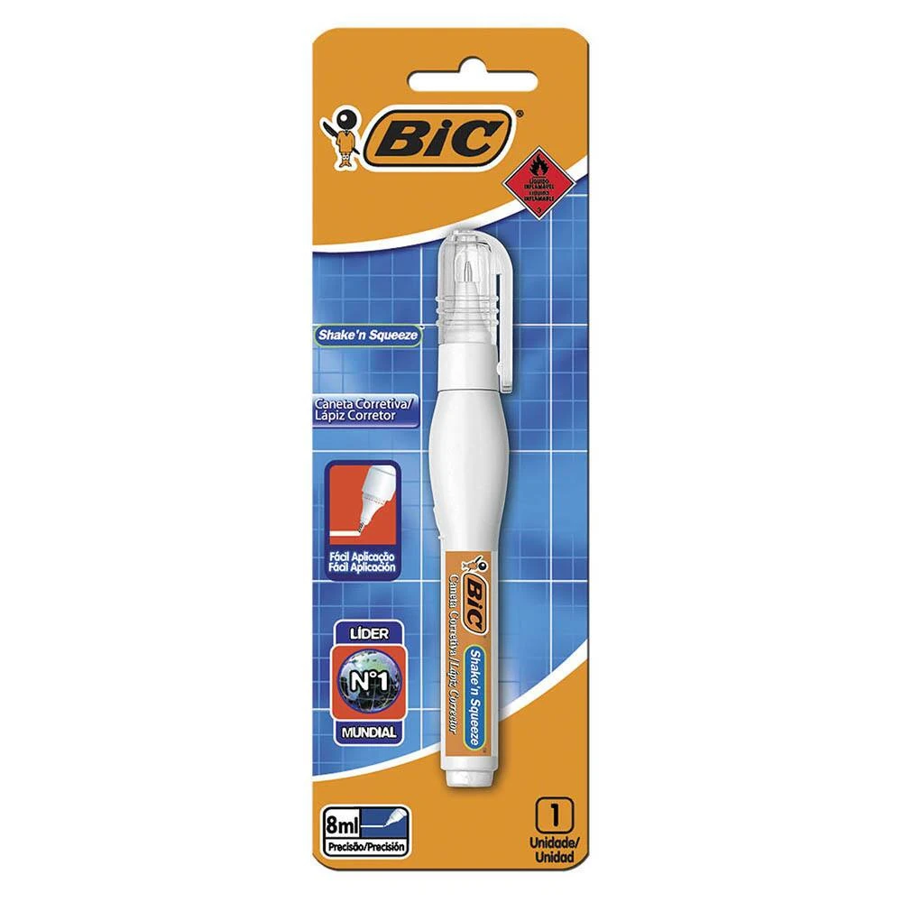 Imagem - Caneta Corretiva com Ponta Metálica 8ml BT/1. Alto poder de cobertura - BIC