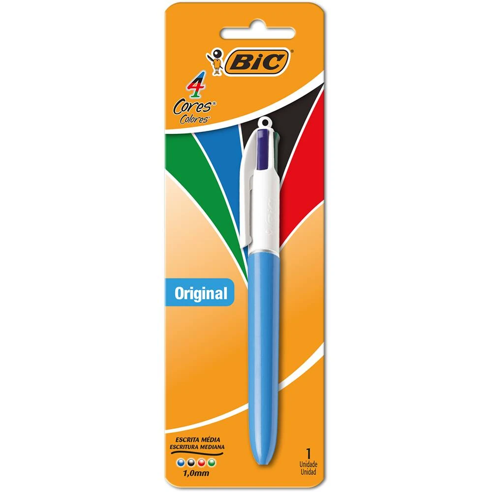 Imagem - Caneta Esferográfica 1.0mm Ponta Média Retrátil 4 BT/1 BIC