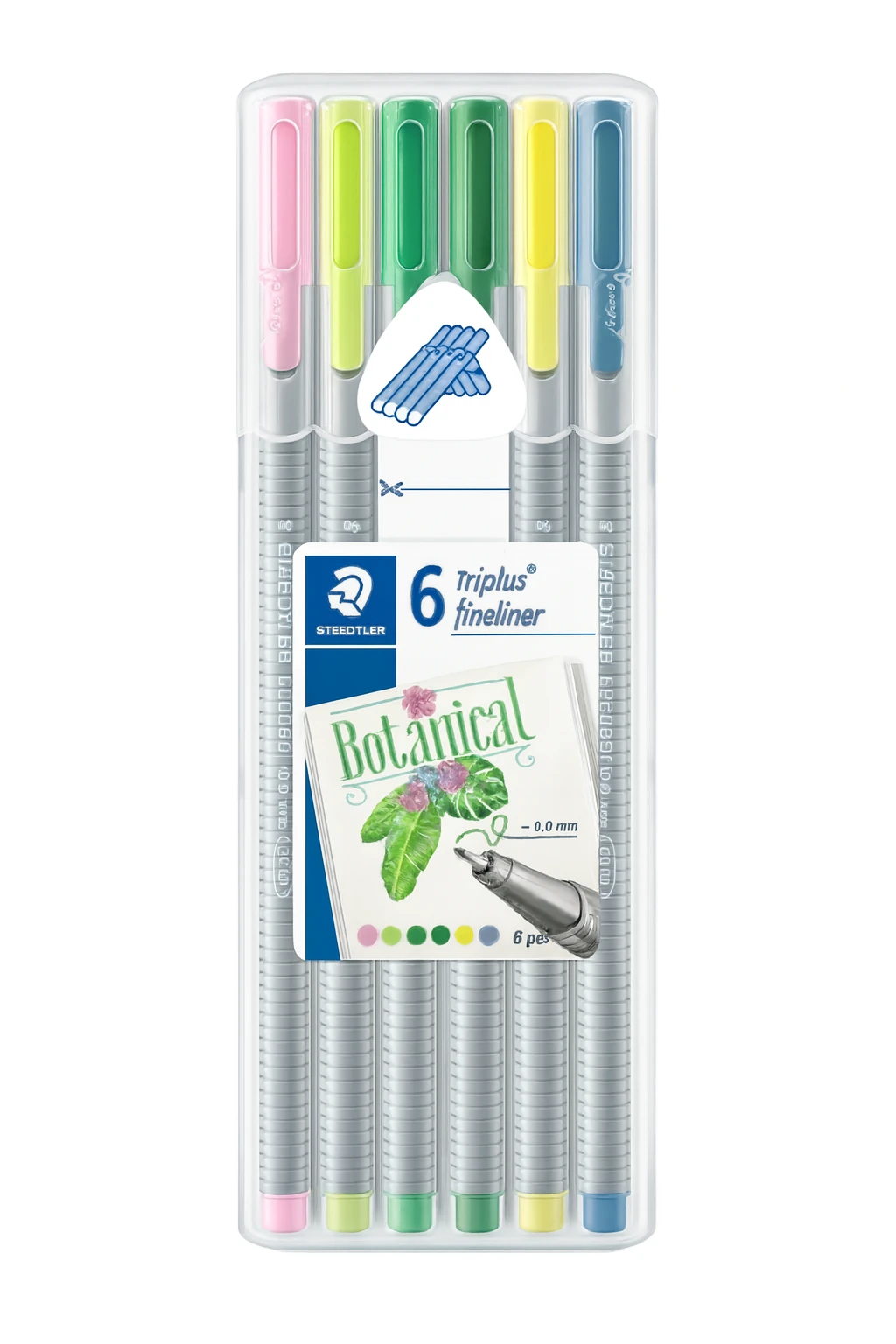 Imagem - Caneta Hidrográfica 0.3mm Triplus Fineliner 334 em Formato Triangular Estojo c/ 6 cores Botanical Staedtler