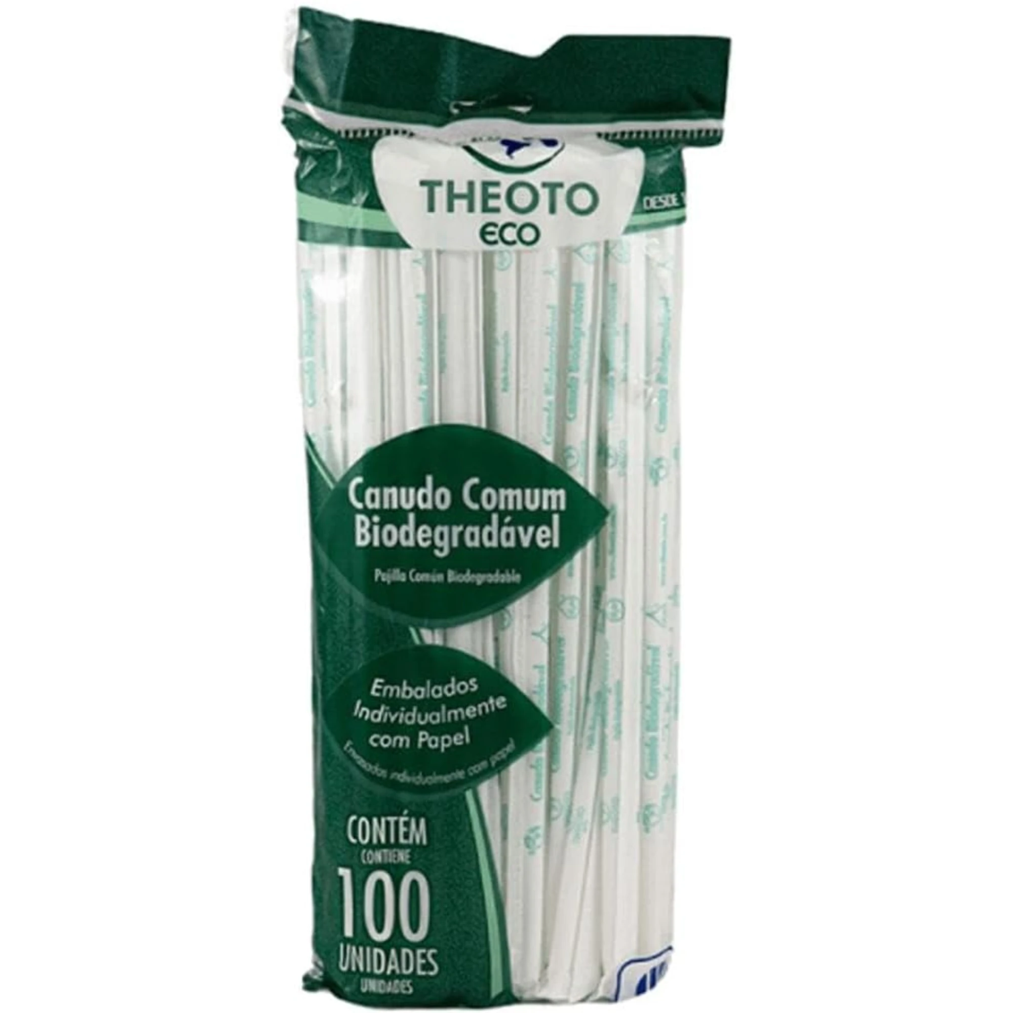Castro Naves - CANUDO COMUM BIODEGRADÁVEL C/100UN THEOTO - 9371 01