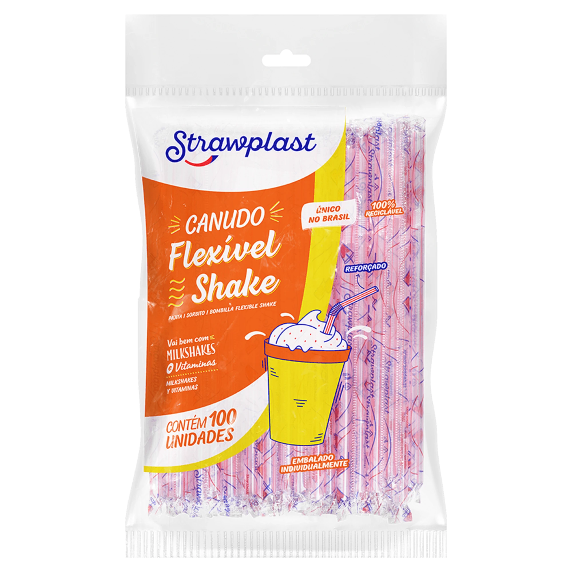 Castro Naves - CANUDO MILK SHAKE 21CM TRAD. SACHE PCT/100 - 12330 01