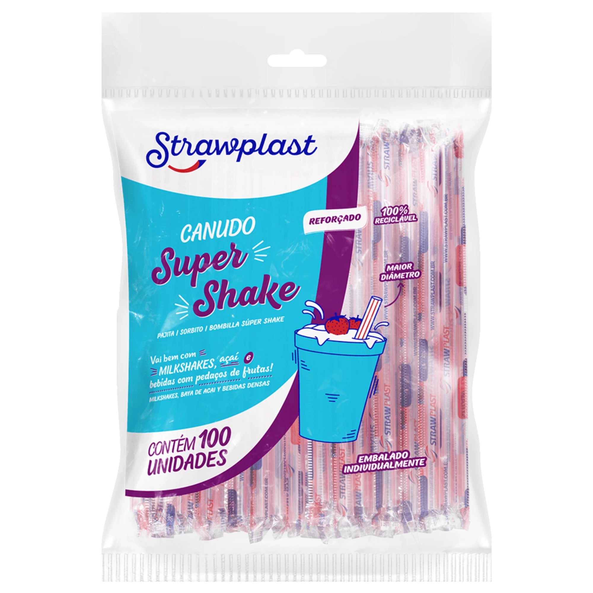 Castro Naves - CANUDO MILK SHAKE 21CM TRAD. SACHE PCT/100 - 12331 01