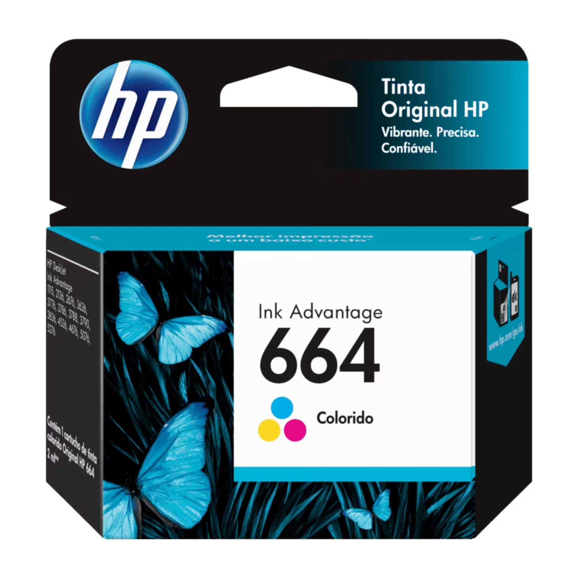 Castro Naves - CARTUCHO DE TINTA HP 664 F6V28AB 2ML TRICOLOR - 101725 01