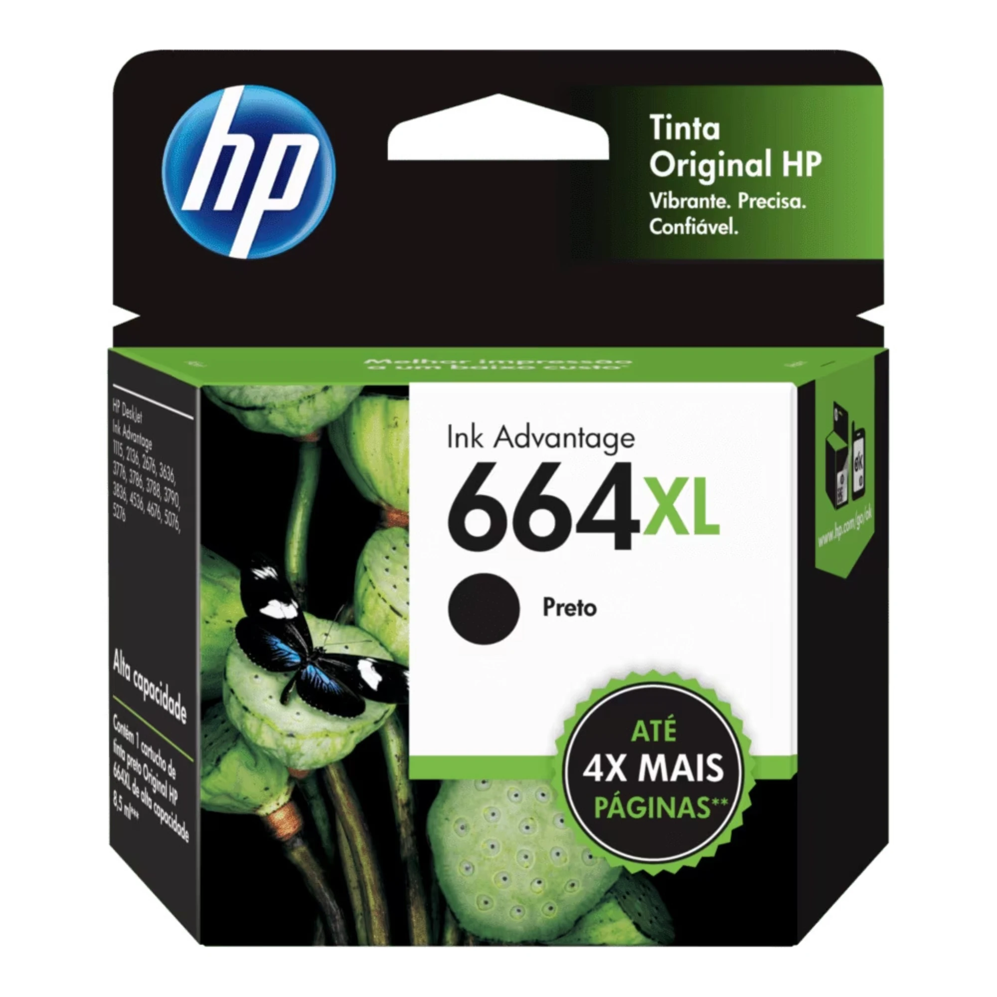 Castro Naves - CARTUCHO DE TINTA HP 664XL F6V31AB 8,5ML PRTO - 101733 01