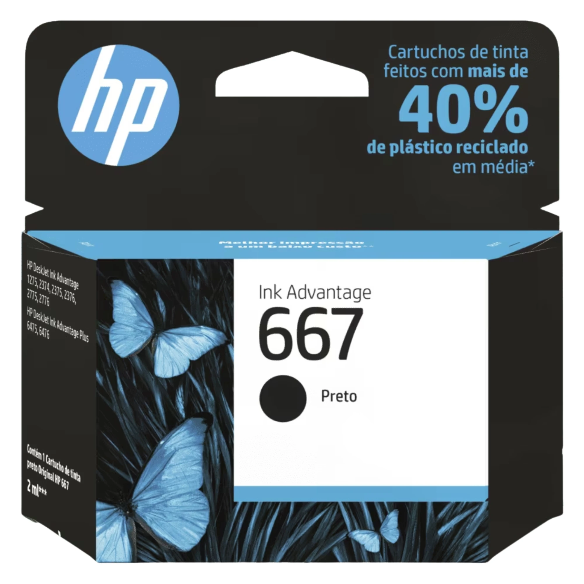 Castro Naves - CARTUCHO DE TINTA HP 667 3YM79AB 2ML PRETO - 15417 01