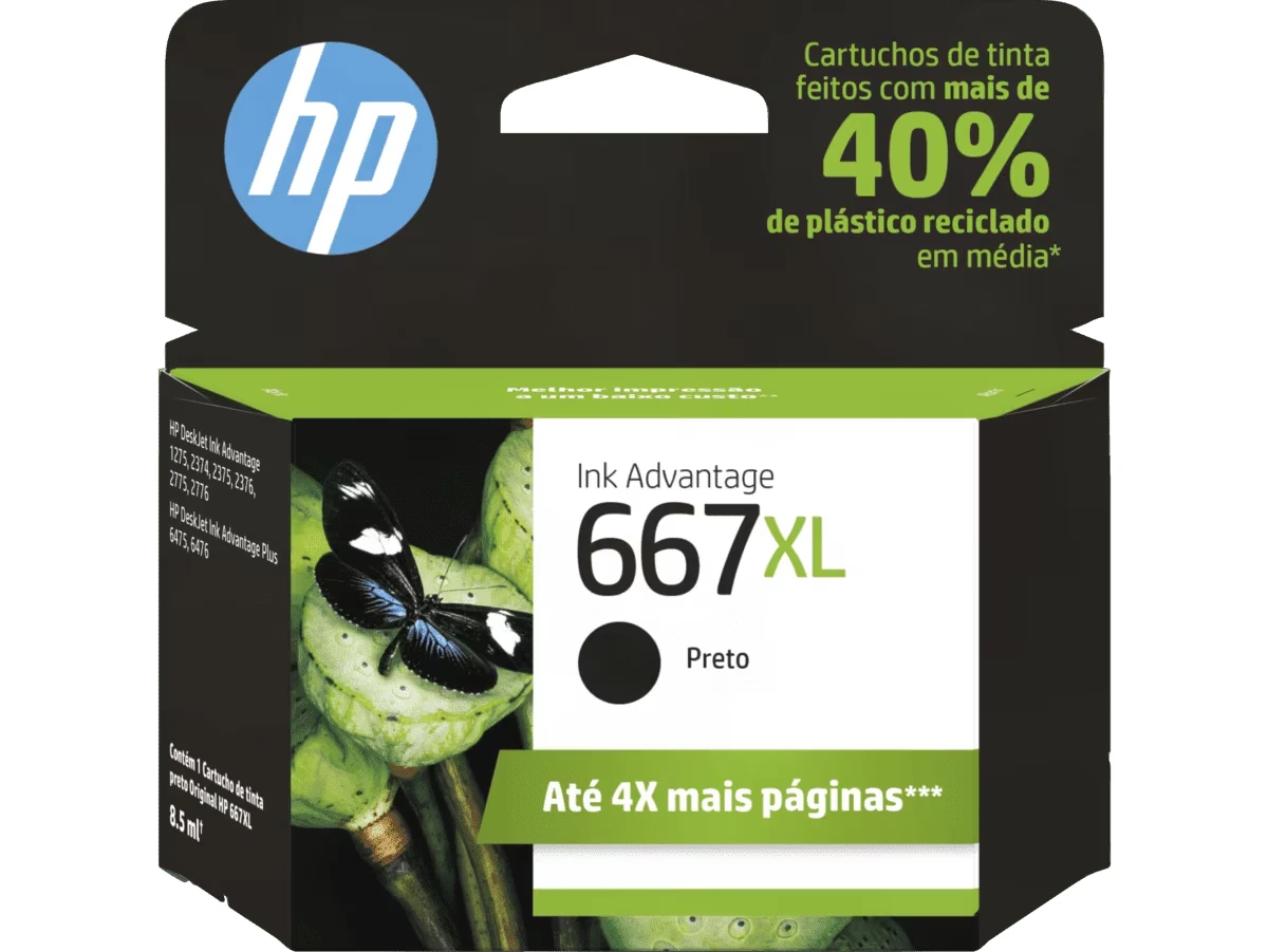 Castro Naves - CARTUCHO DE TINTA HP 667XL 3YM81AB 8,5ML PRTO - 8902 01