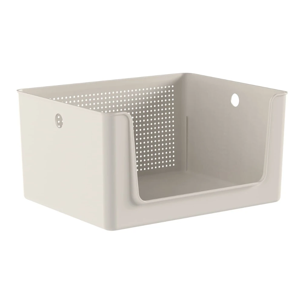 Imagem - Cesto Organizador Flow com Abertura Frontal 16L 34x27x17,4cm Bege