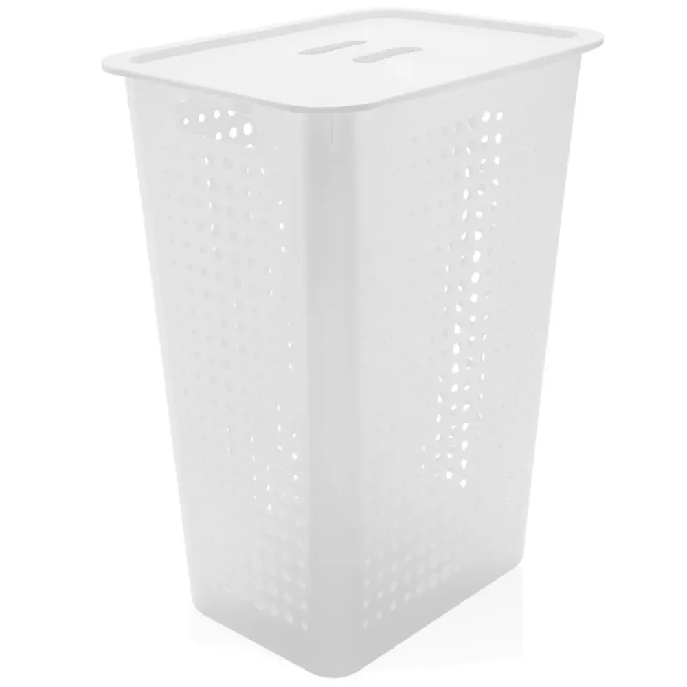 Castro Naves - CESTO DE ROUPAS COM TAMPA 47 L BRANCO - 13125 01