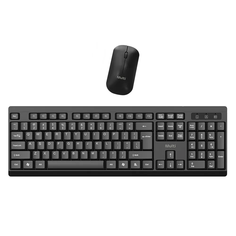 Imagem - Combo Mouse e Teclado Sem Fio Multimídia Conexão USB 1200DPI Preto USB TC670 Multilaser