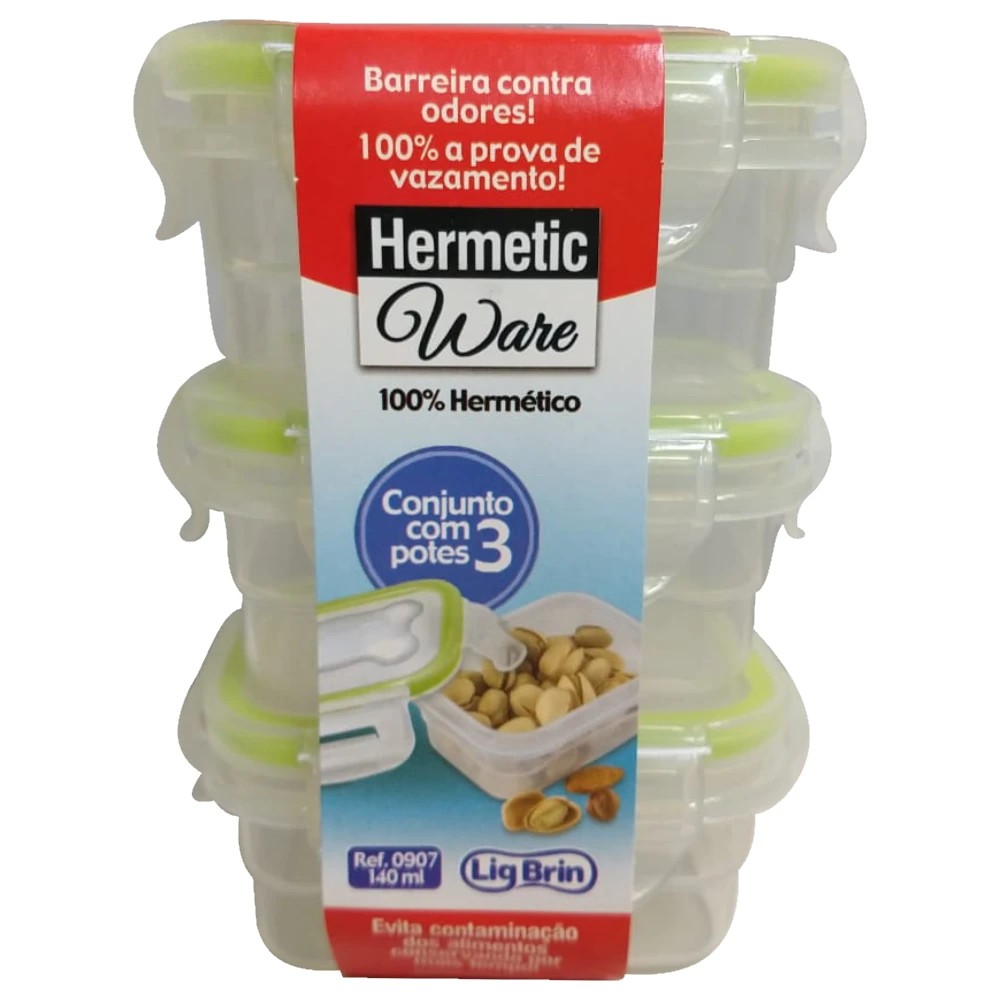 Castro Naves - CONJUNTO C/ 3 POTES HERMETICOS TR 140ml - 12603 01