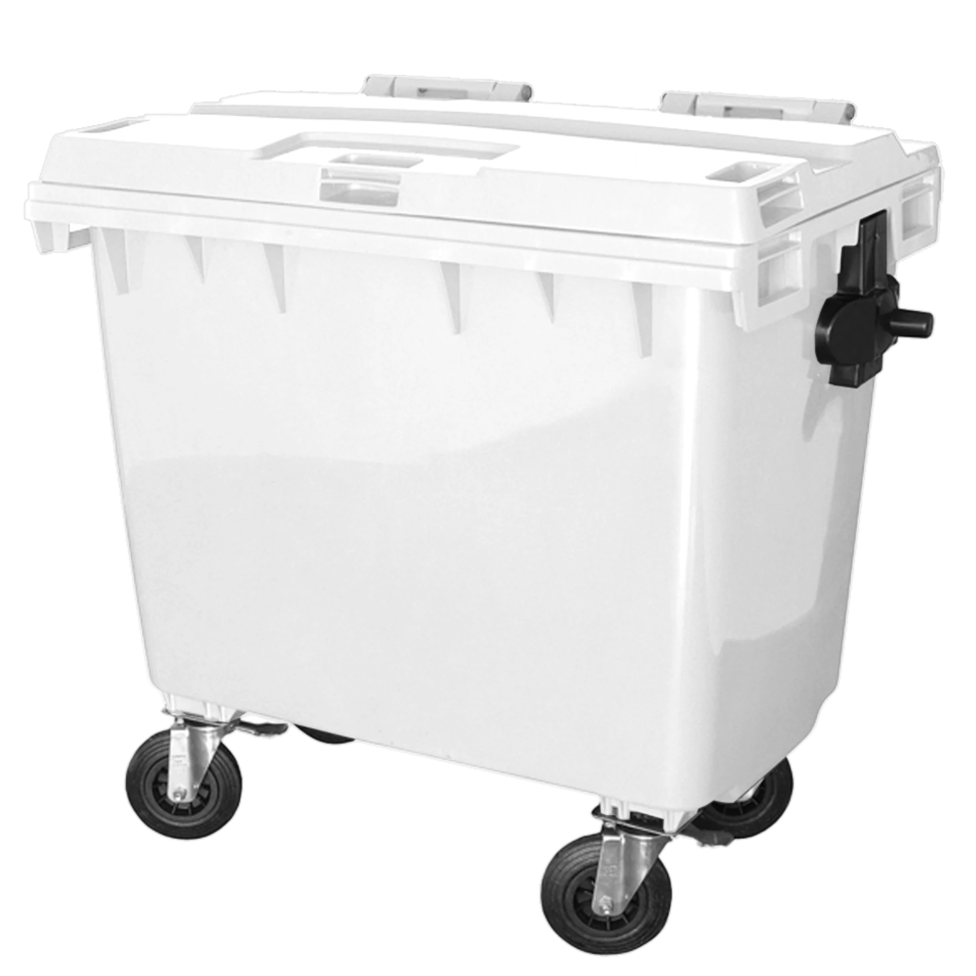 Imagem - Contentor de Lixo JSN 1000 Litros Branco com Tampa e Rodas