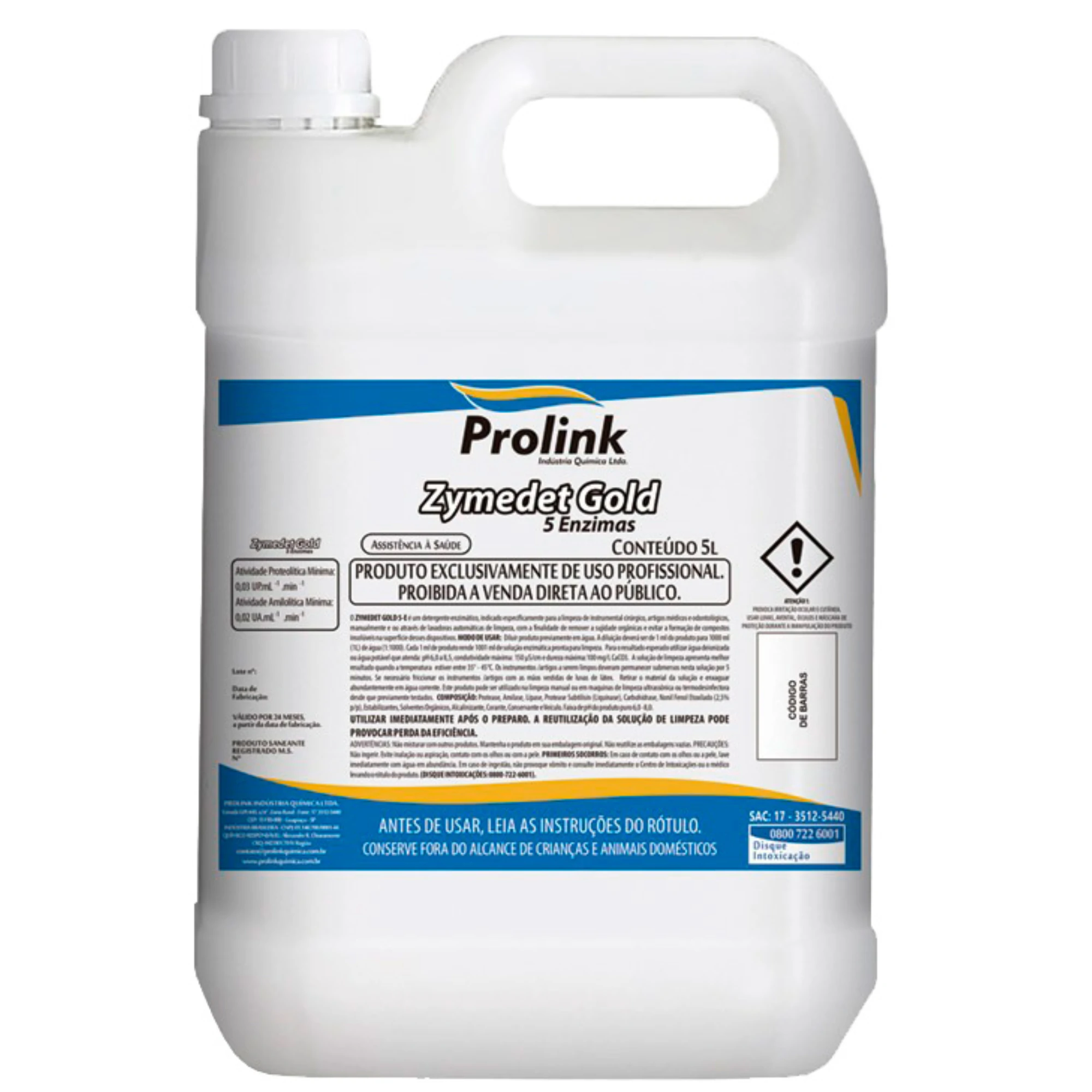 Detergente Enzimatico Zymedet Gold 5 Enzimas 5L | Castro Naves