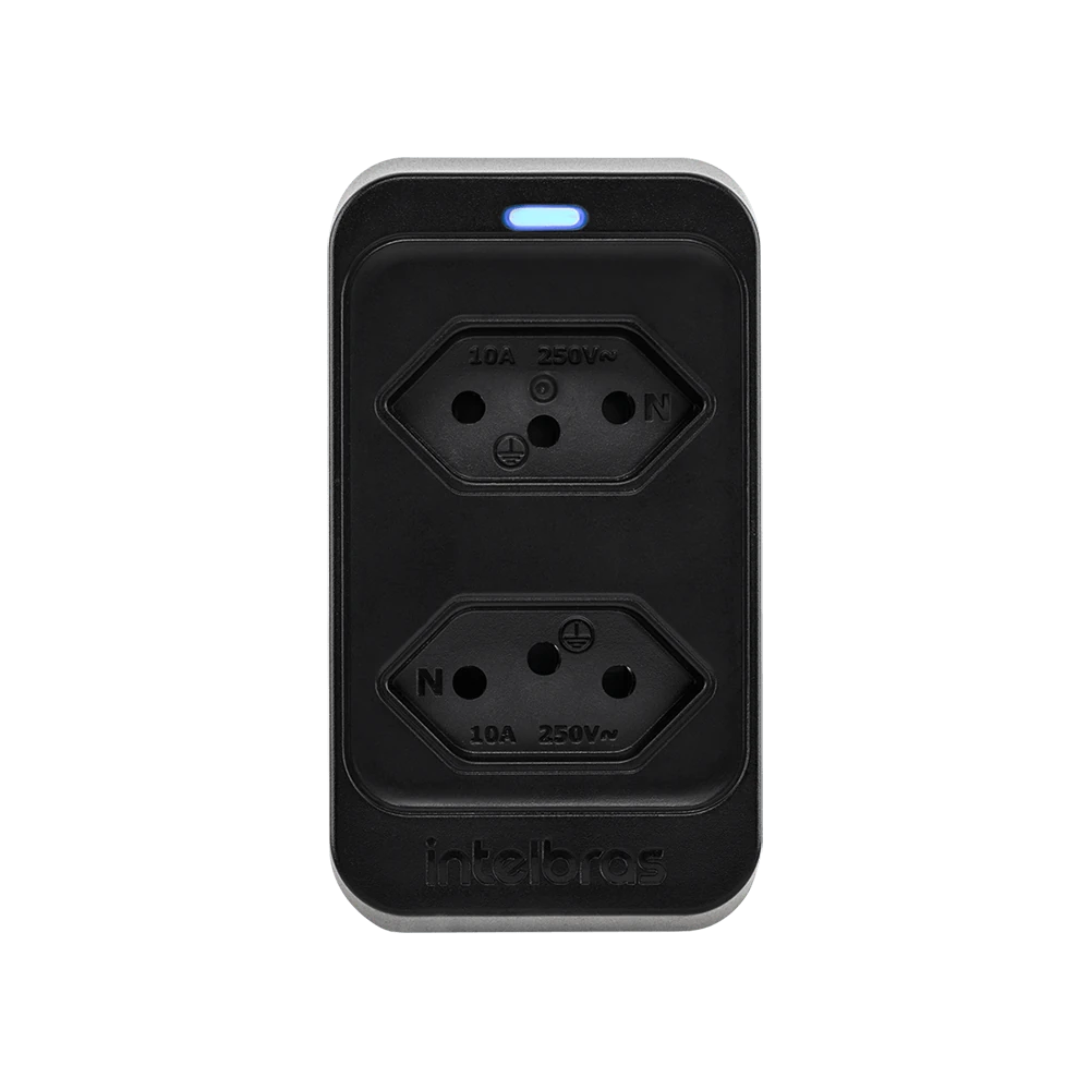 Imagem - Dispositivo de Proteção Elétrica Intelbras EPS 302 Preto. Bivolt com 2 tomadas