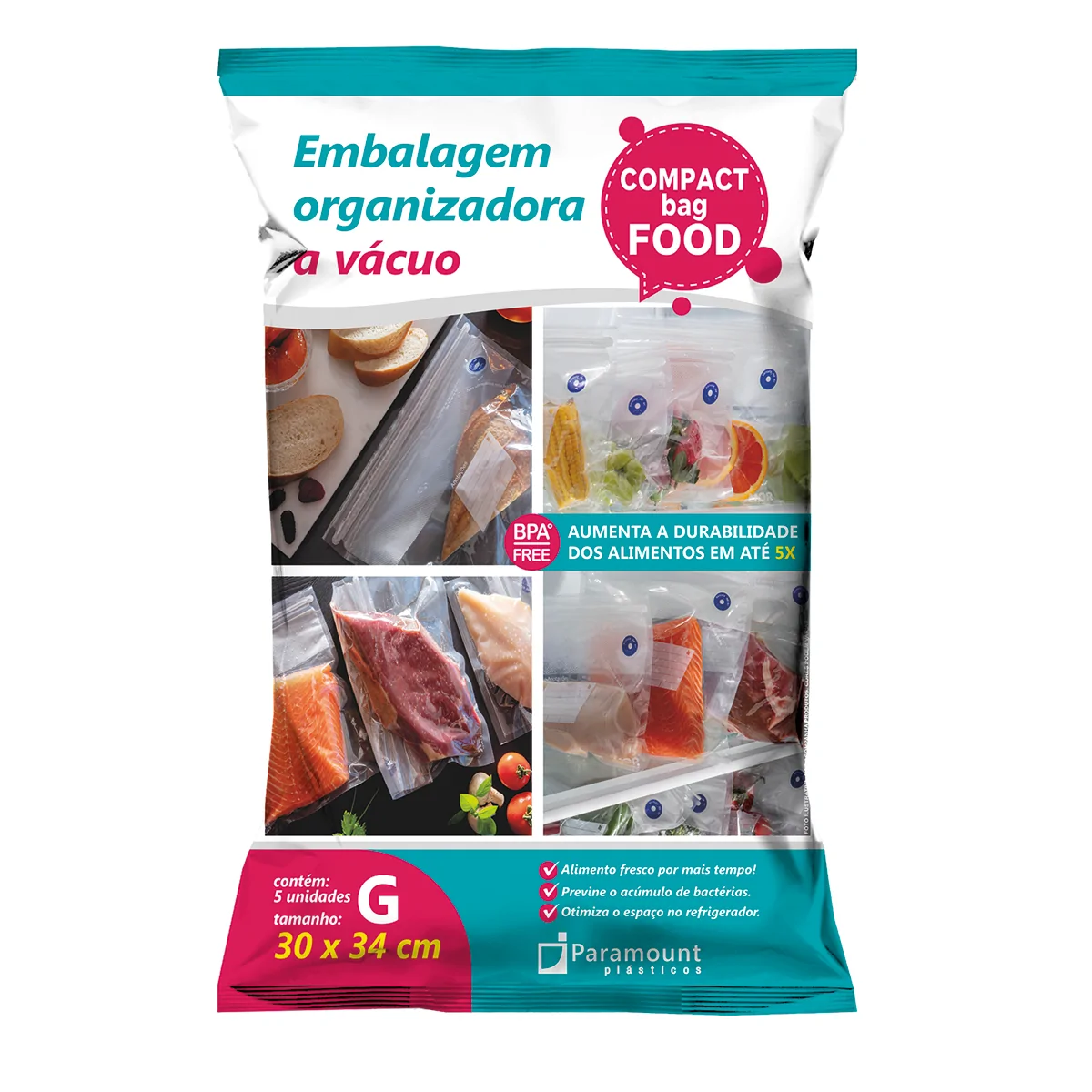 Castro Naves - EMBALAGEM ORGANIZ. A VACUO G 30x34cm C/5 - 105754 01