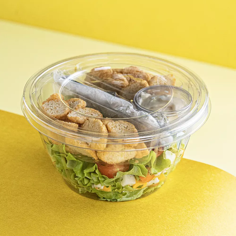 Imagem - Embalagem Saladeira com Divisória 600ml Transparente G633 C/100