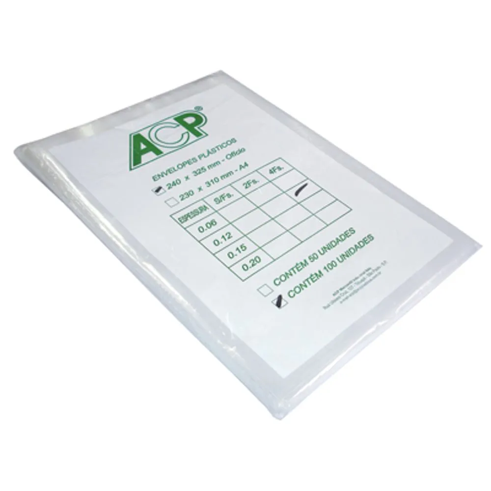 Castro Naves - ENVELOPE PLAST. OF 4 FUROS 0,06mm PT/100 - 39123 01