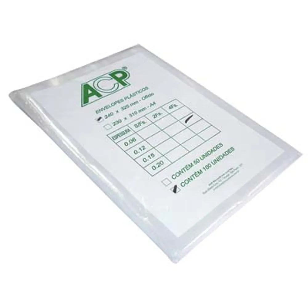 Castro Naves - ENVELOPE PLAST. OF S/FUROS 0,06mm PT/100 - 44594 01