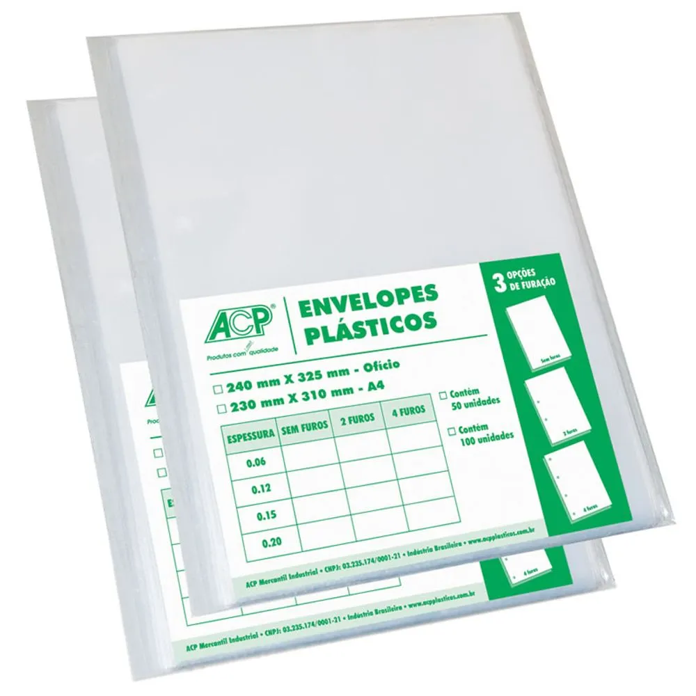 Castro Naves - ENVELOPE PLAST. OF S/FUROS 0,15mm PT/100 - 69773 01