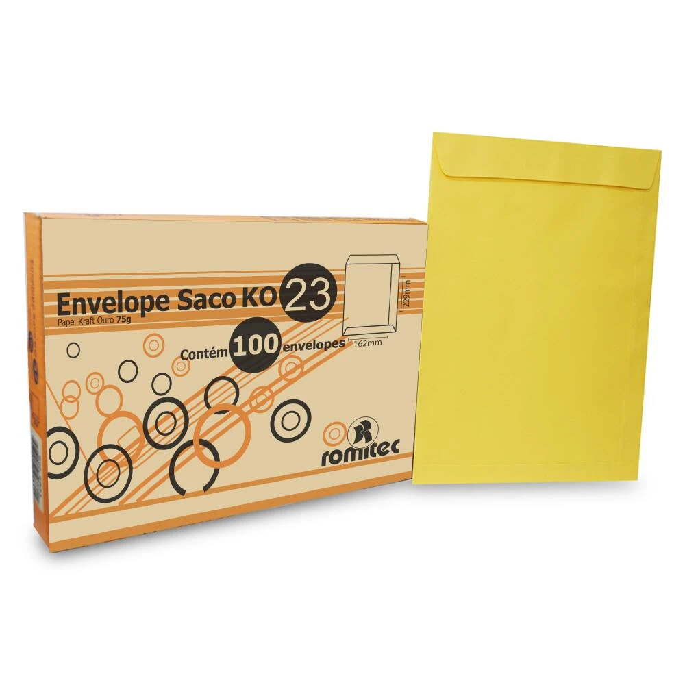 Castro Naves - ENVELOPE SACO KRAFT OURO 162X229MM CX/100 - 36335 01