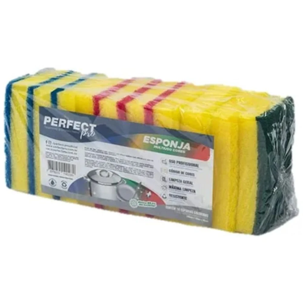 Castro Naves - ESPONJA DUPLA FACE CORES C/10 PERFECT - 8544 01