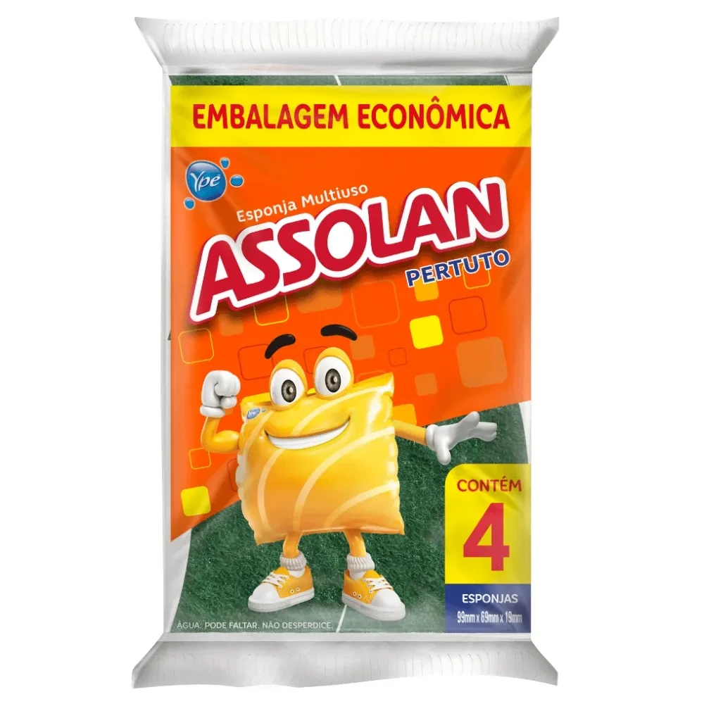 YOSAファインハーブ9袋 Esponja de Limpeza Dupla Face Multiuso Assolan Ypê Pertuto Pct/ 4