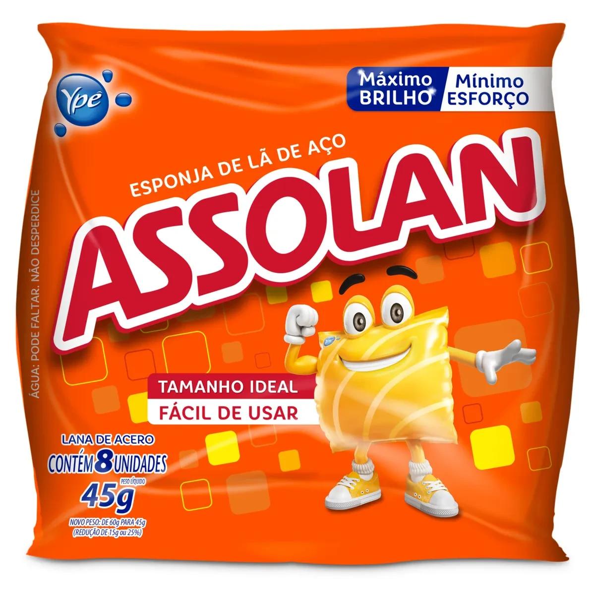 Castro Naves - ESPONJA DE LA DE ACO 45G C/8 ASSOLAN - 8385 01