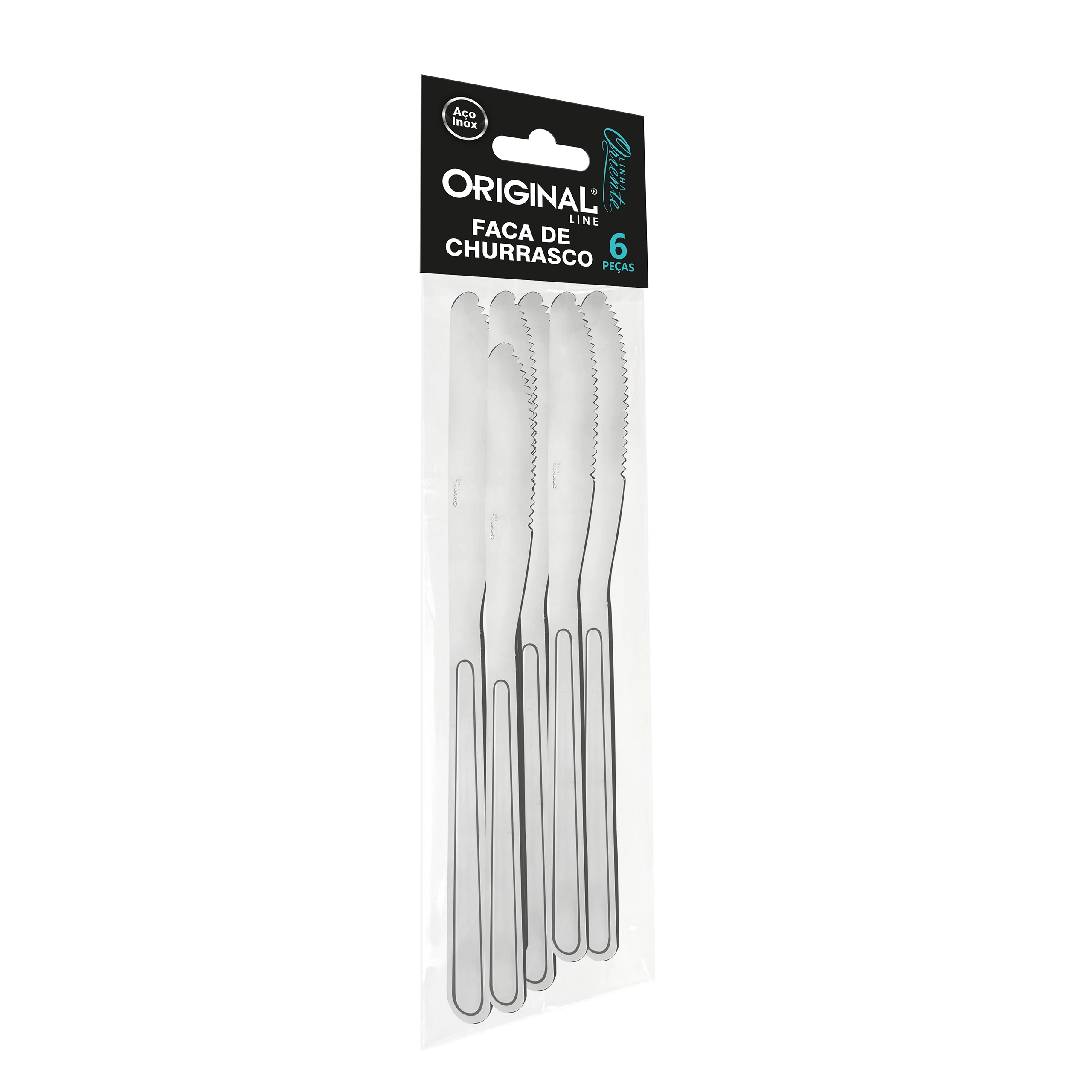 Castro Naves - FACA DE CHURRASCO INOX ORIENTE PT/6 - 8679 01