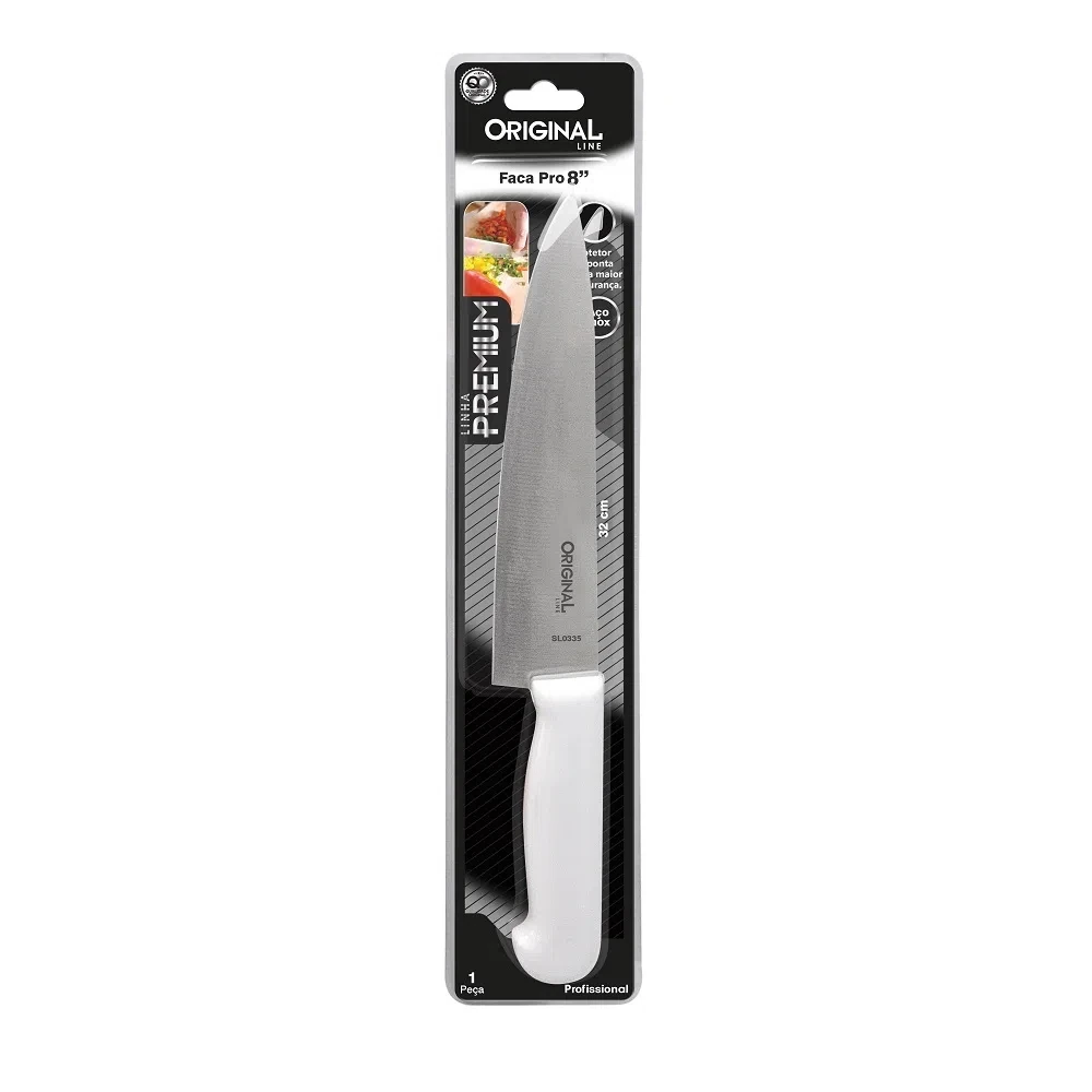 Imagem - Faca Peixeira em Aço Inox com Cabo PP 8" 20,3cm Linha Premium SL0335