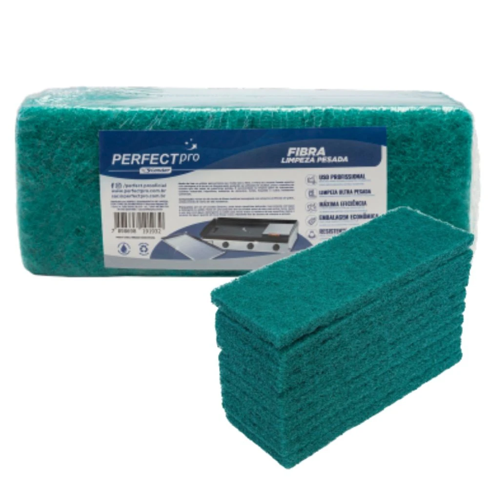 Fibra LT Limpeza Pesada Verde 100x260x12mm Pacote c/ 10 unidades